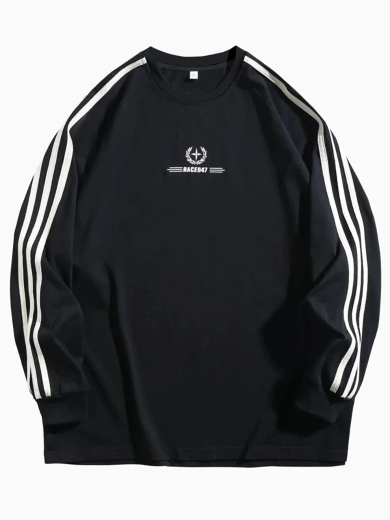 Men's Side Striped Long Sleeve Sweatshirt Black / M