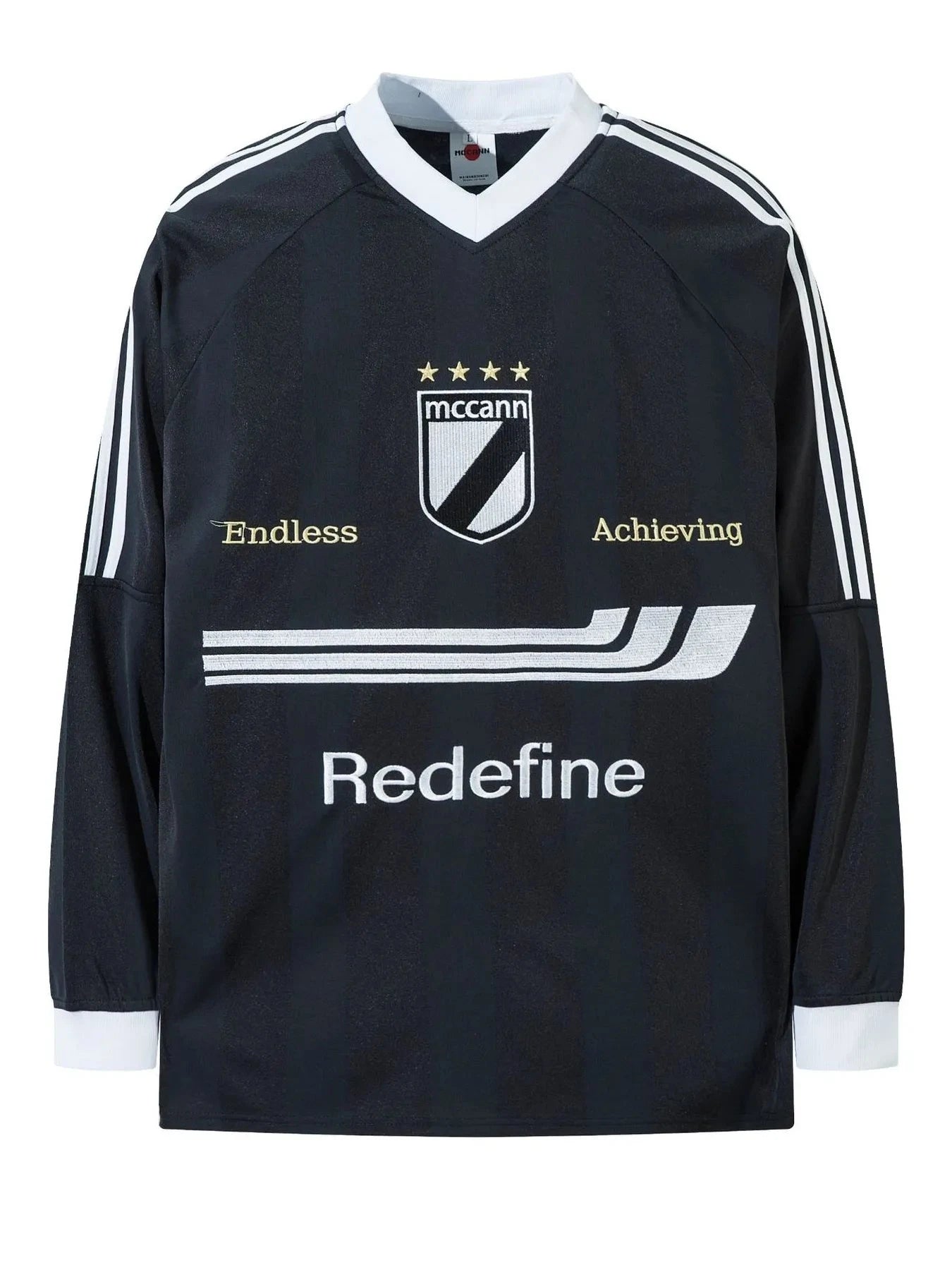 Men's Side Striped Long Sleeve T-Shirt Black / M