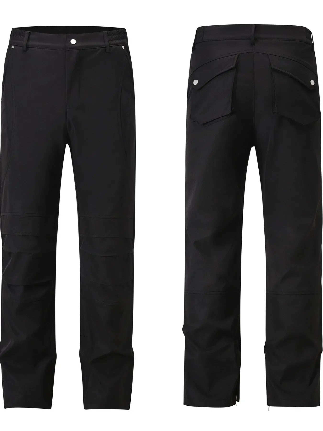 Men's Slim Straight Pants with Ruched Detail