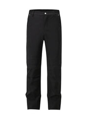 Men's Slim Straight Pants with Ruched Detail Black / S