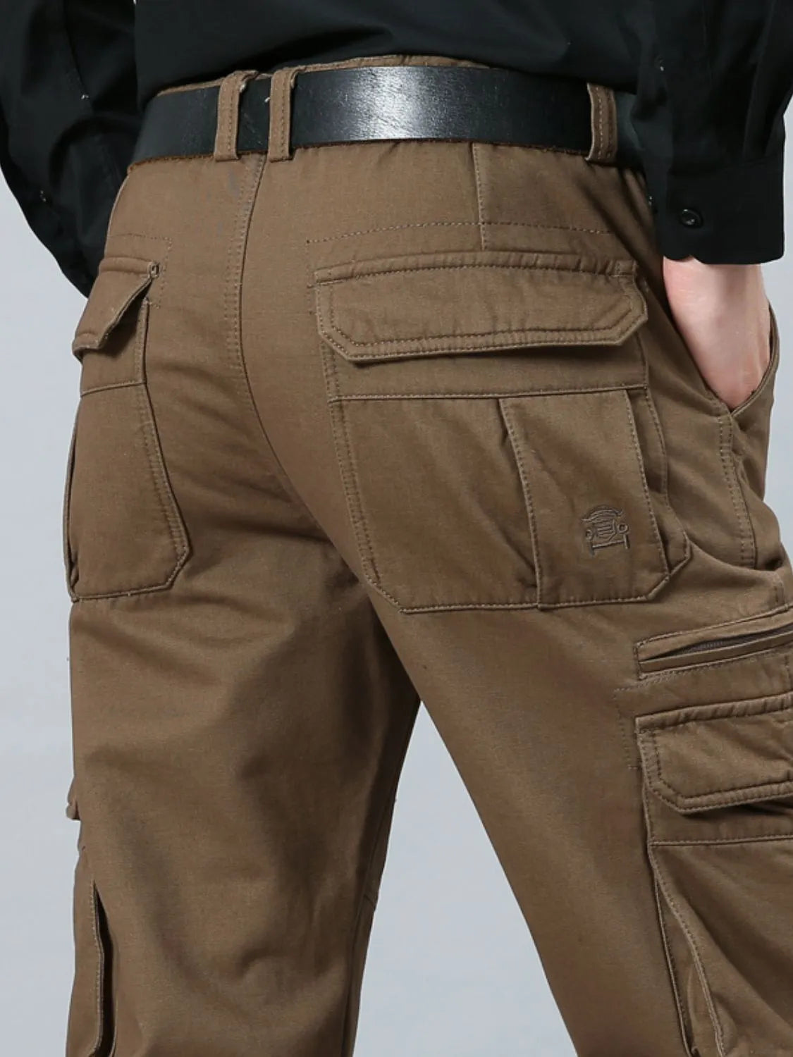 Men's Solid Color Cargo Pants Taupe / 29
