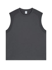 Men's Solid Color Round Neck Tank Dark Gray / S