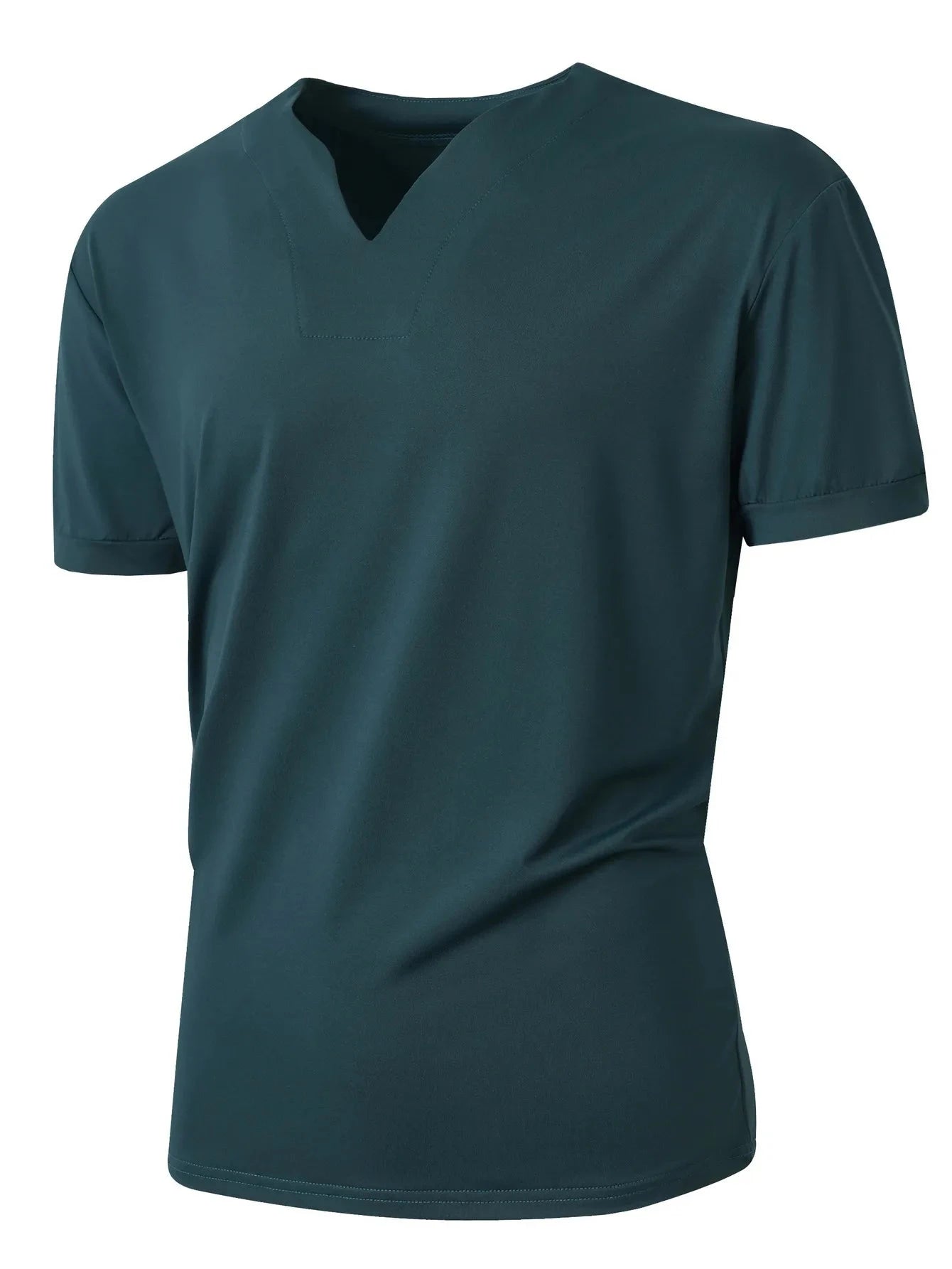 Men's Solid Color Short Sleeve T-Shirt Dark Green / S