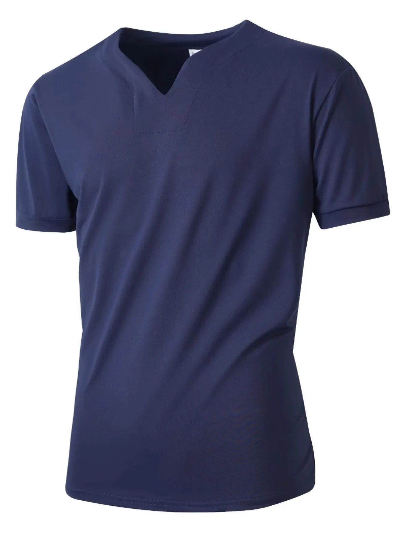 Men's Solid Color Short Sleeve T-Shirt Navy Blue / S