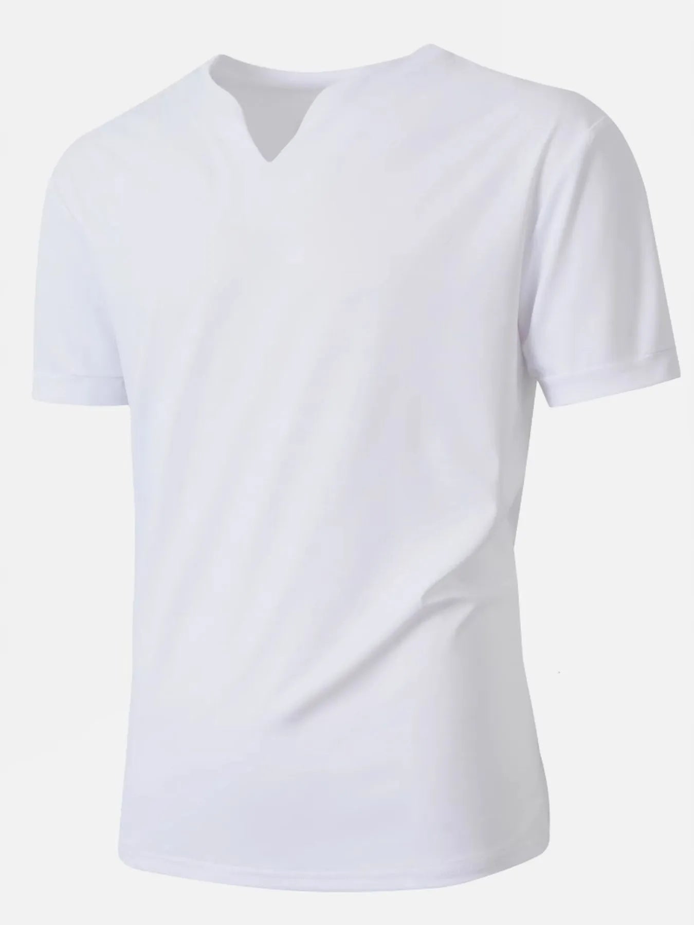 Men's Solid Color Short Sleeve T-Shirt White / S