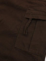 Men's Straight Cargo Jeans with Drawstring Hem