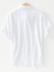 Men's Striped Button Front Short Sleeve Shirt