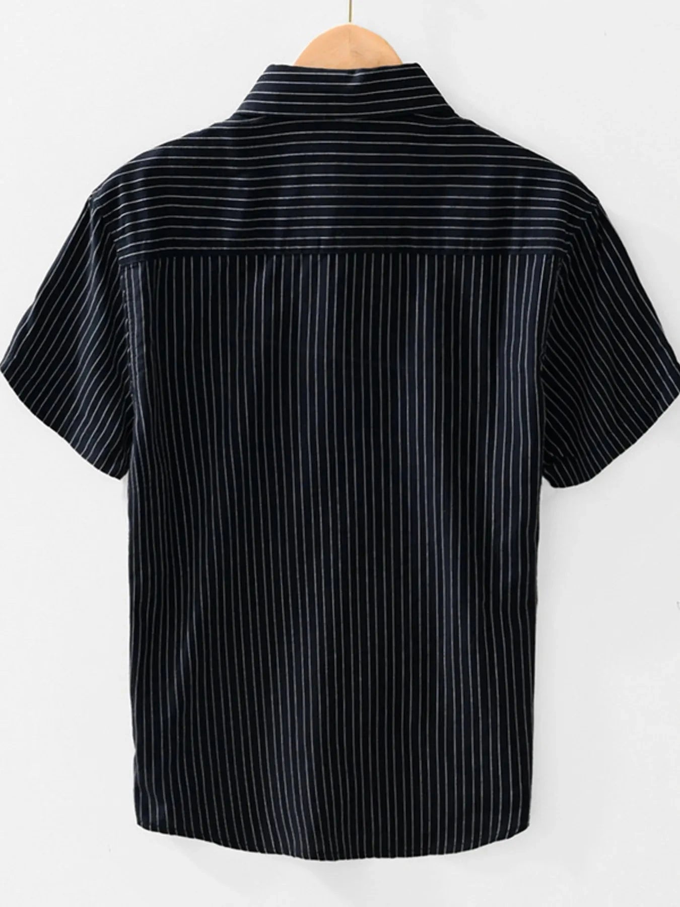 Men's Striped Button Up Short Sleeve Shirt