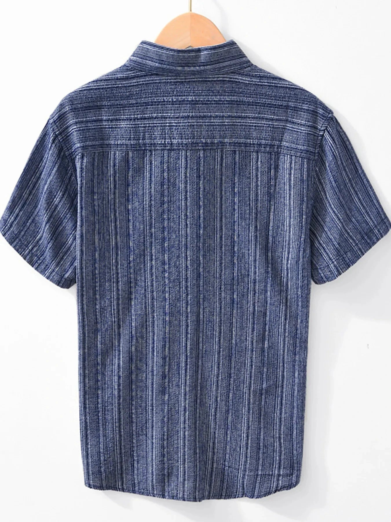 Men's Striped Collared Neck Short Sleeve Shirt