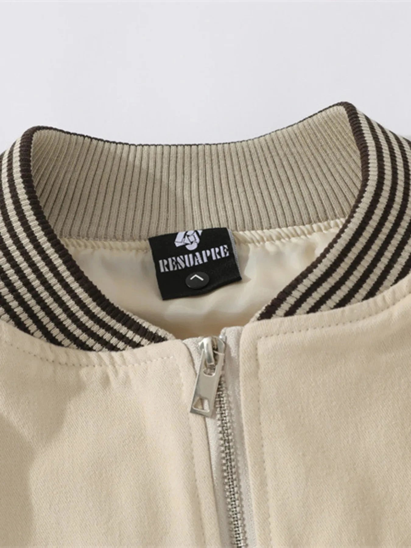 Men's Striped Hem Zip Up Jacket