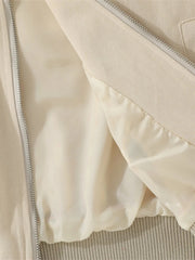 Men's Striped Hem Zip Up Jacket