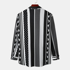 Men's Striped Long Sleeve Casual Shirt