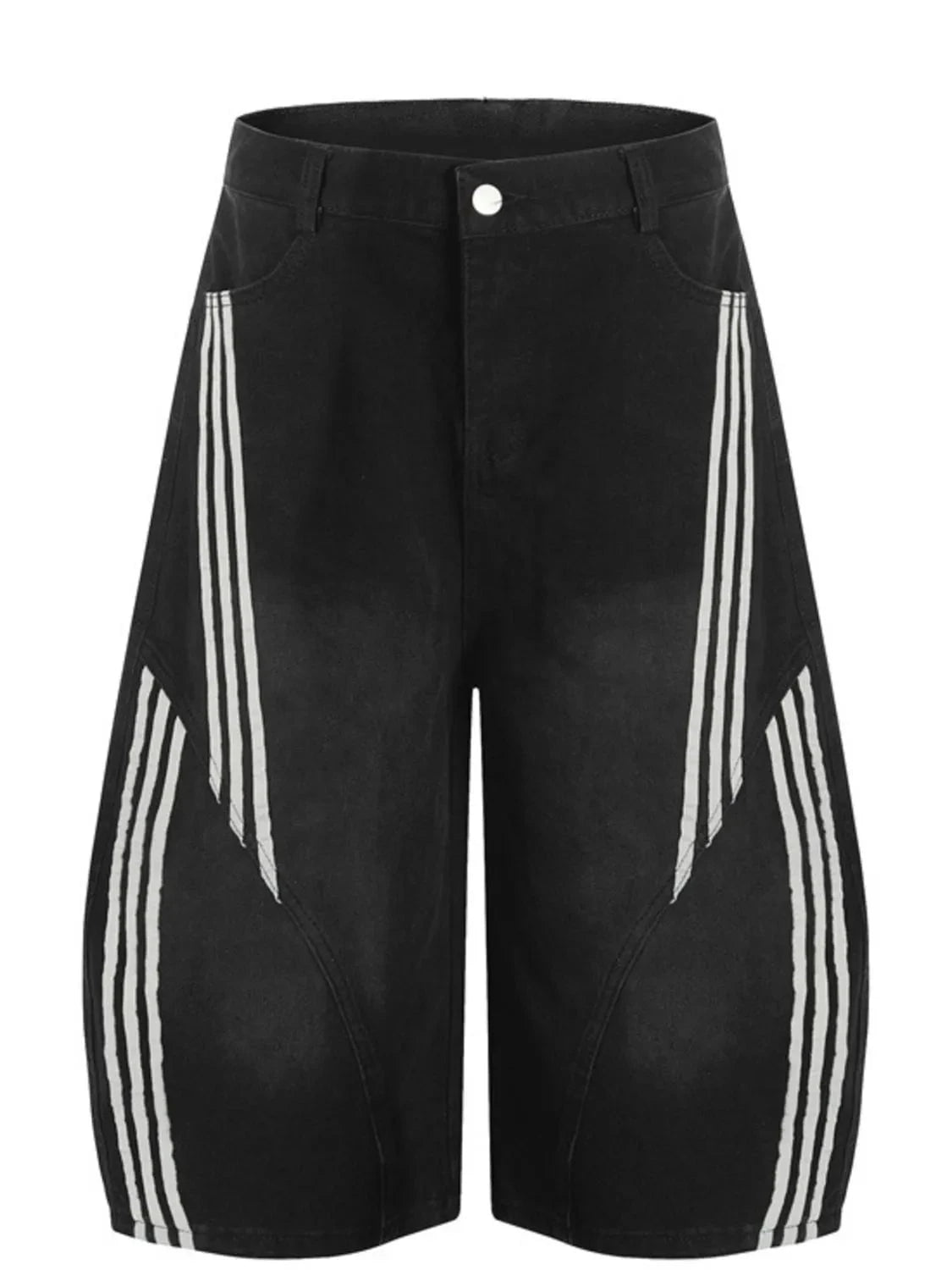 Men's Striped Loose Fit Denim Shorts