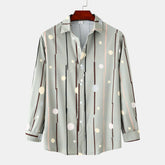 Men's Striped Polka Dot Button-Down Shirt Sage / S