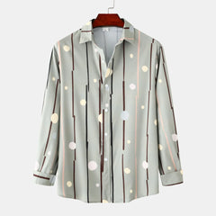 Men's Striped Polka Dot Button-Down Shirt Sage / S