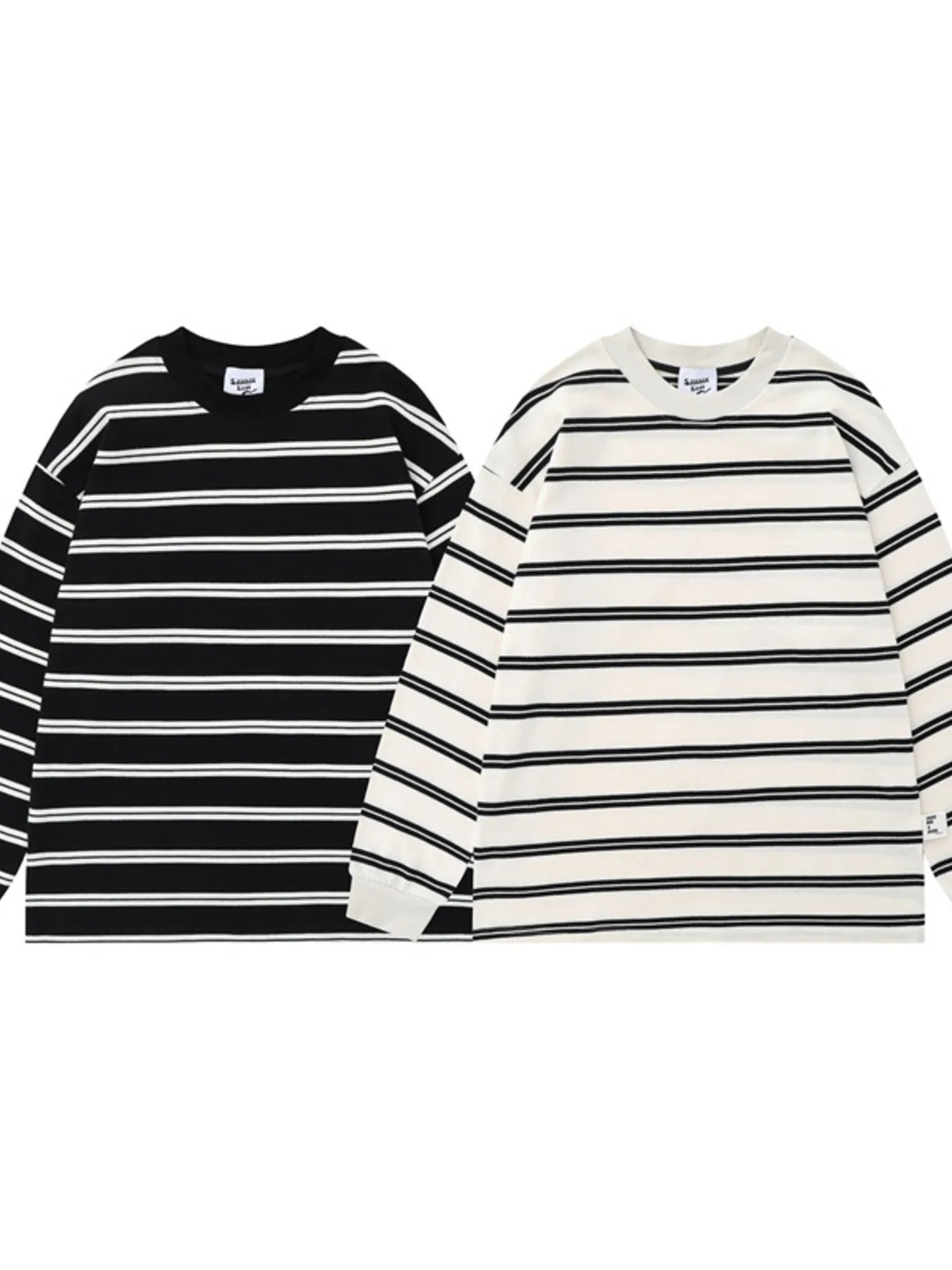 Men's Striped Round Neck Long Sleeve T-Shirt
