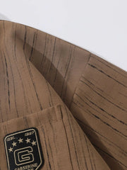 Men's Striped Short Sleeve Shirt with Tie