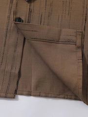 Men's Striped Short Sleeve Shirt with Tie