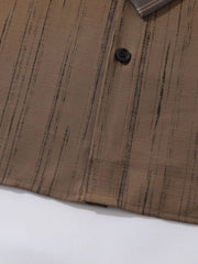 Men's Striped Short Sleeve Shirt with Tie