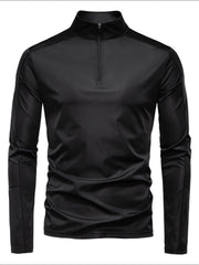 Men's Sun Protection Long Sleeve Half-Zip T-Shirt Black / S