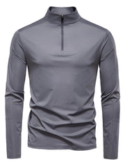 Men's Sun Protection Long Sleeve Half-Zip T-Shirt Dark Gray / 2XL
