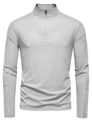Men's Sun Protection Long Sleeve Half-Zip T-Shirt Gray / 2XL