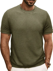 Men's Textured Knit Crew Neck T-Shirt Moss / S