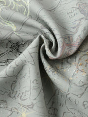 Men's Vintage Map Print Short Sleeve Button Down Shirt