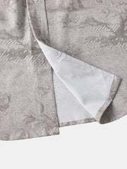 Men's Vintage Print Short Sleeve Casual Shirt