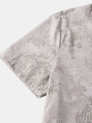 Men's Vintage Print Short Sleeve Casual Shirt