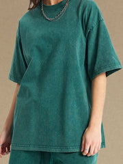 Men's Vintage Washed Oversized T-Shirt Dark Green / S