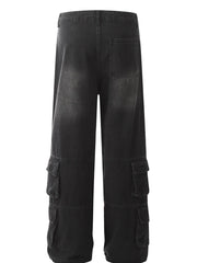 Men's Wash Wide Leg Cargo Jeans