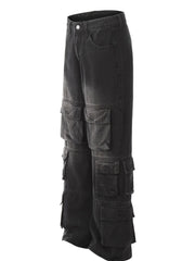 Men's Wash Wide Leg Cargo Jeans
