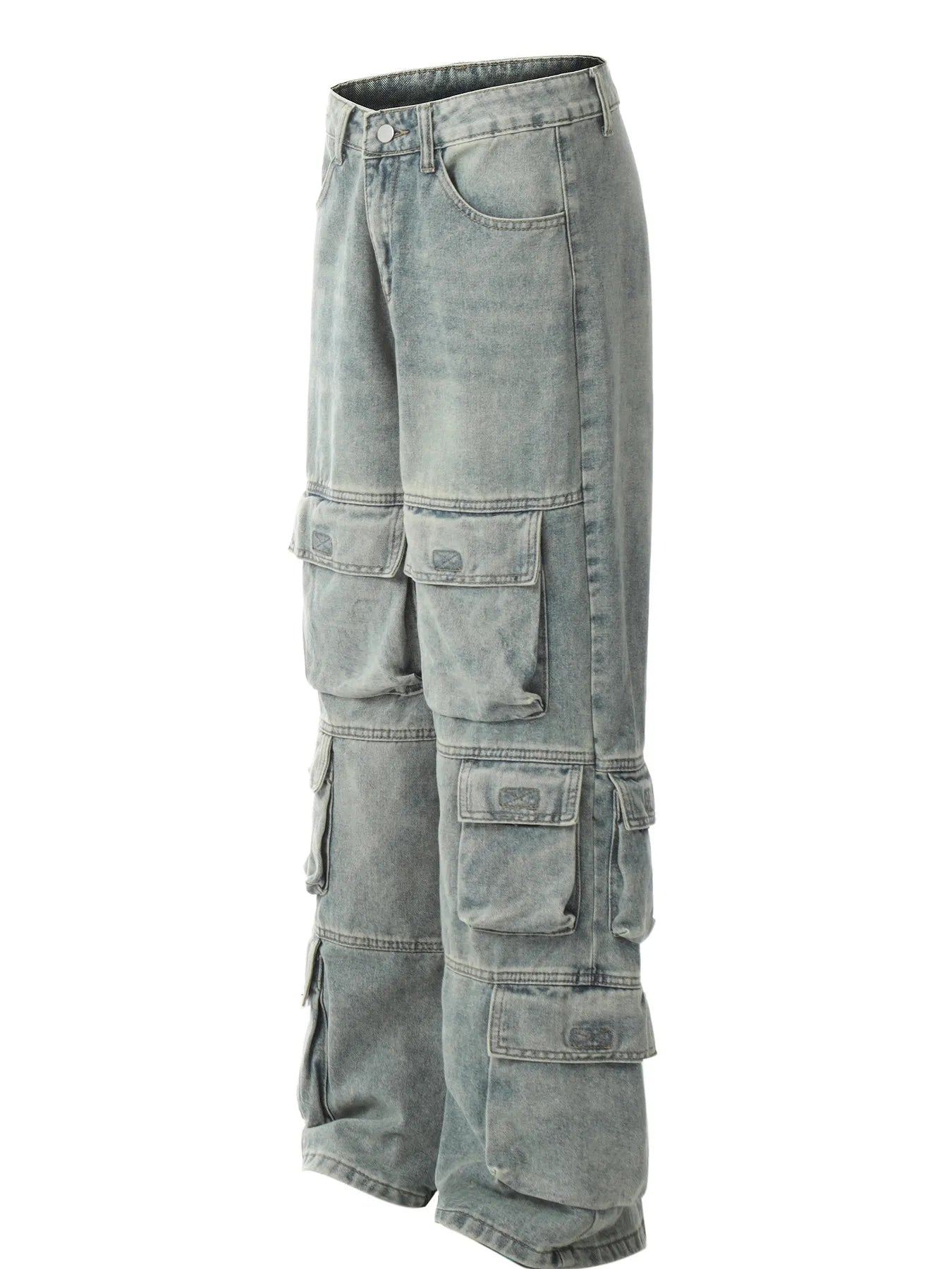 Men's Wash Wide Leg Cargo Jeans