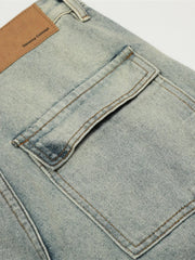 Men's Wash Wide Leg Jeans