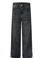 Men's Wash Wide Leg Jeans Black / S