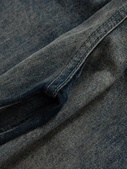 Men's Washed Cargo Jeans with Drawstring Waist