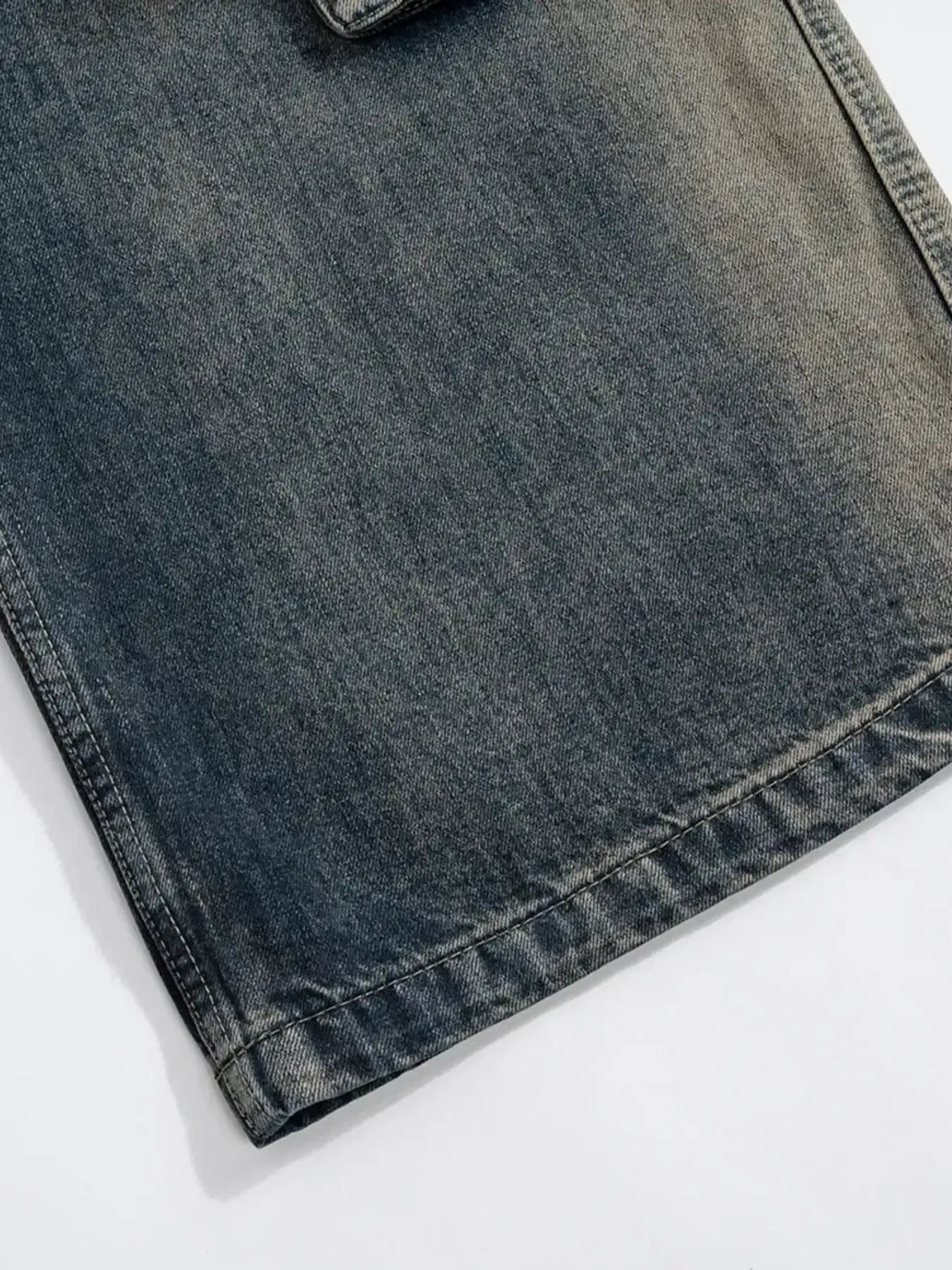 Men's Washed Cargo Jeans with Drawstring Waist