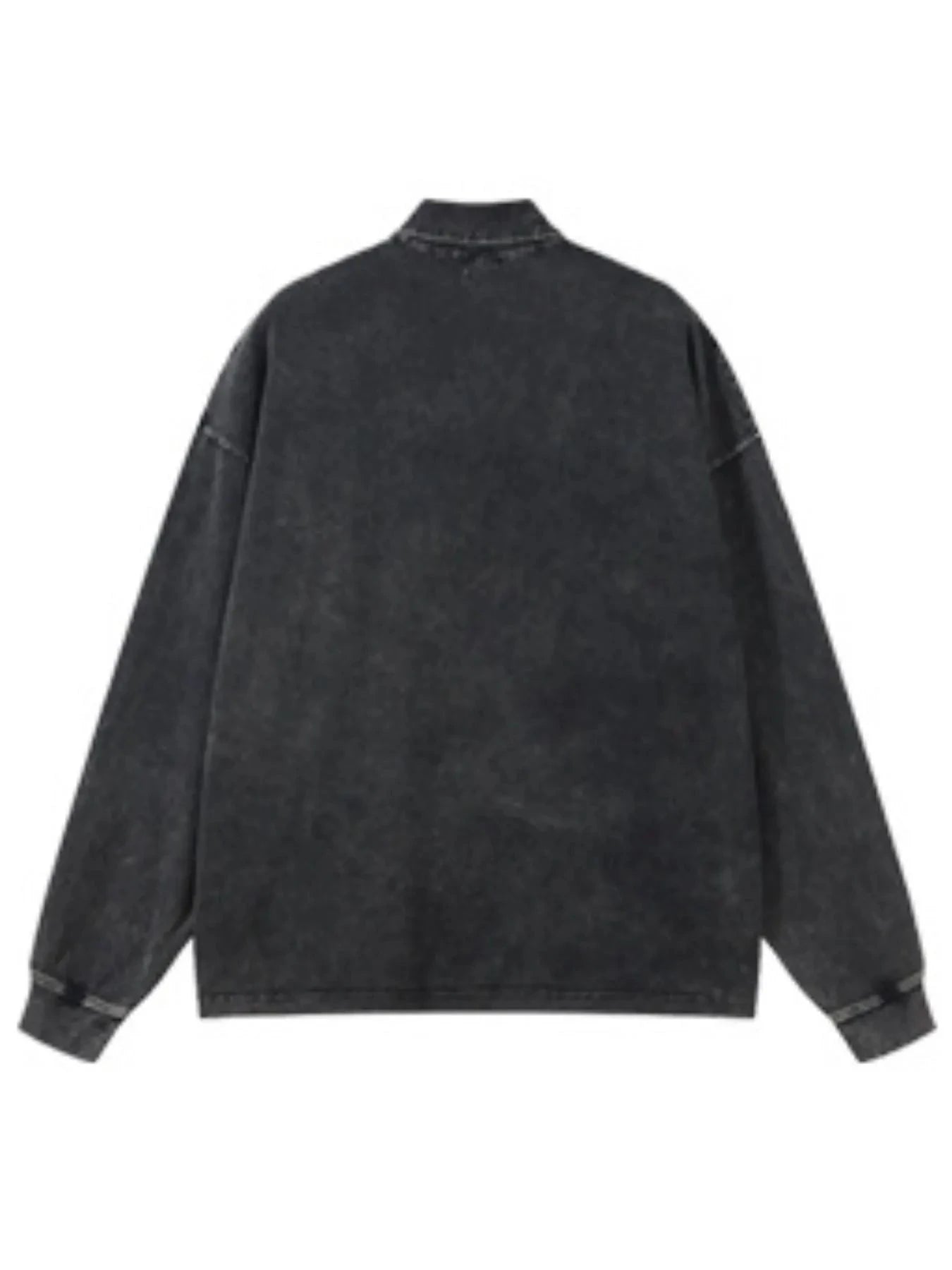 Men's Washed Long Sleeve Polo Shirt