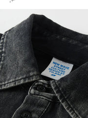 Men's Washed Long Sleeve Polo Shirt