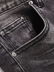 Men's Washed Straight-Leg Jeans