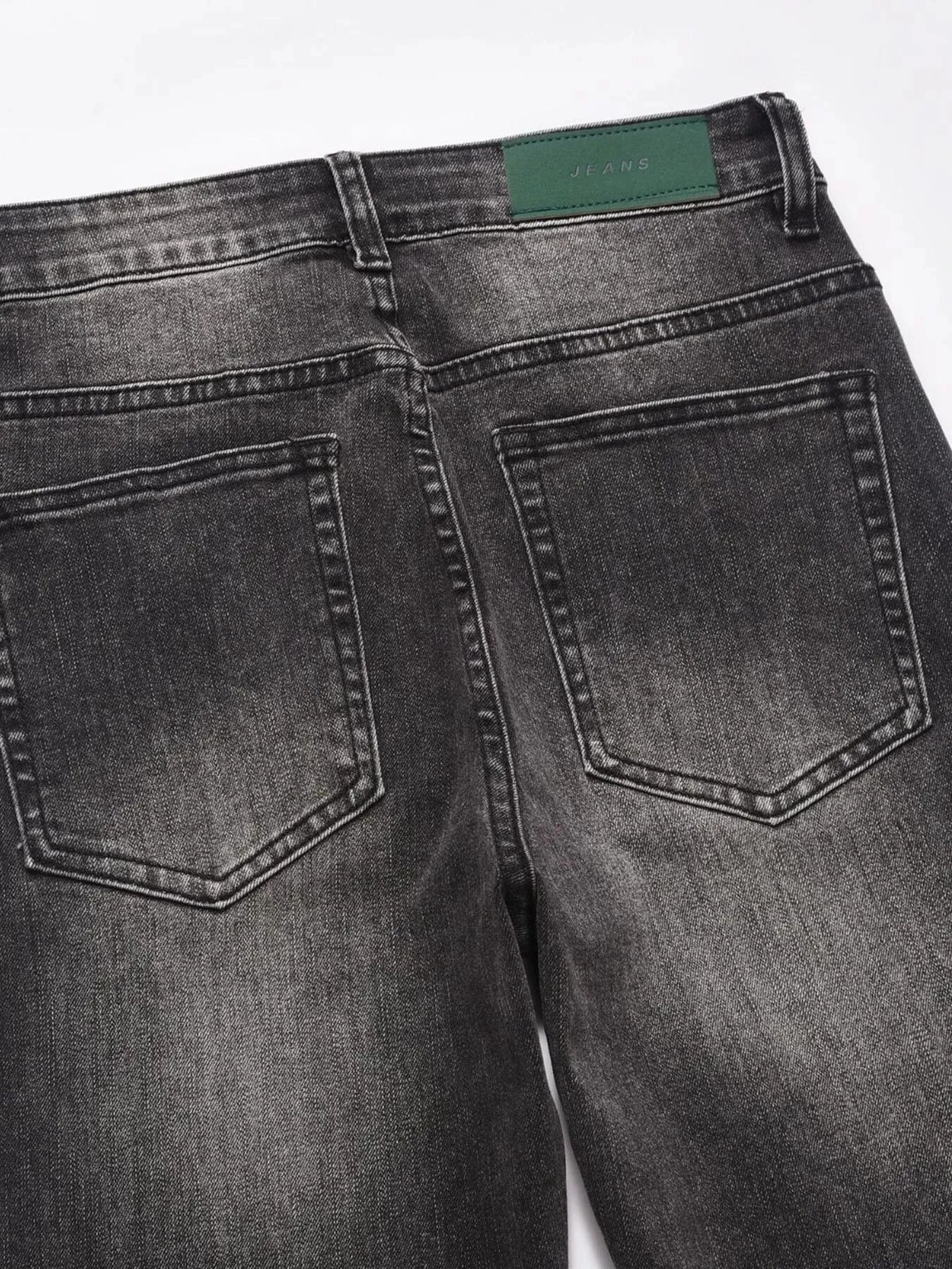 Men's Washed Straight-Leg Jeans