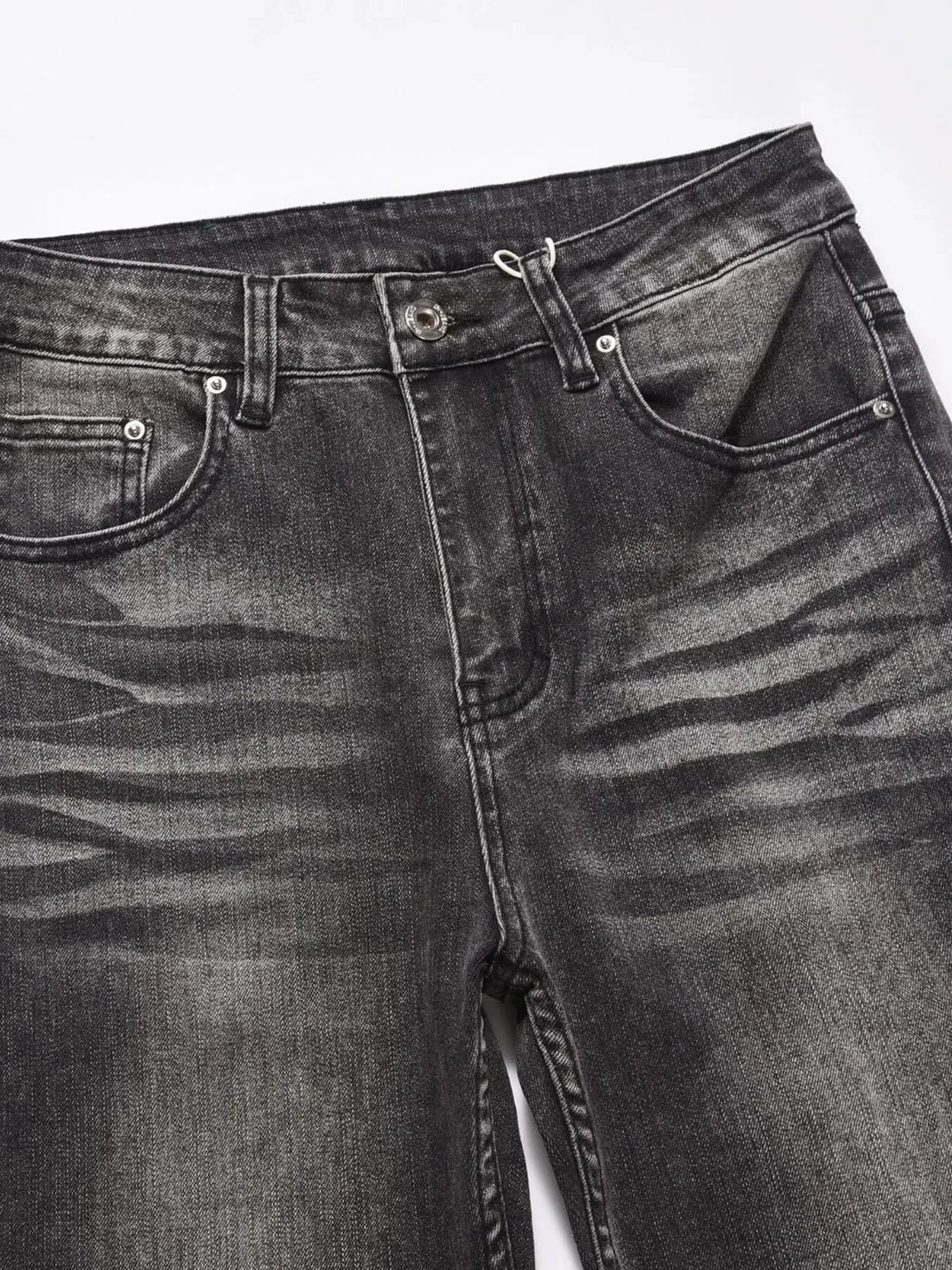 Men's Washed Straight-Leg Jeans