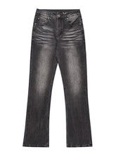 Men's Washed Straight-Leg Jeans Black / S