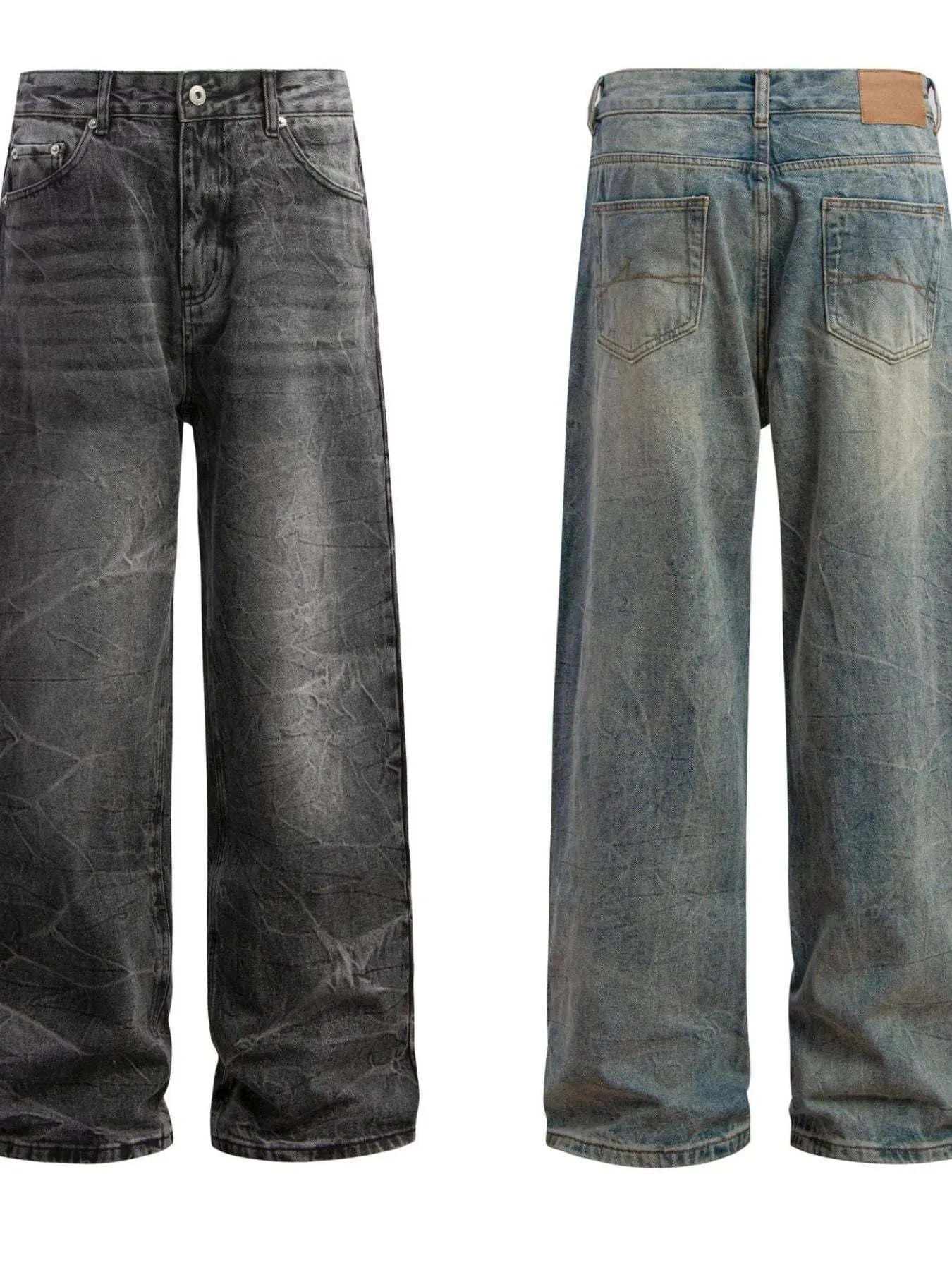 Men's Washed Wide Leg Baggy Jeans