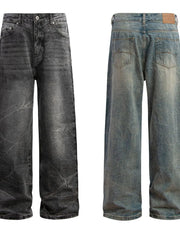 Men's Washed Wide Leg Baggy Jeans