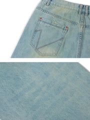 Men's Washed Wide Leg Baggy Jeans