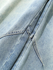 Men's Washed Wide Leg Denim Shorts