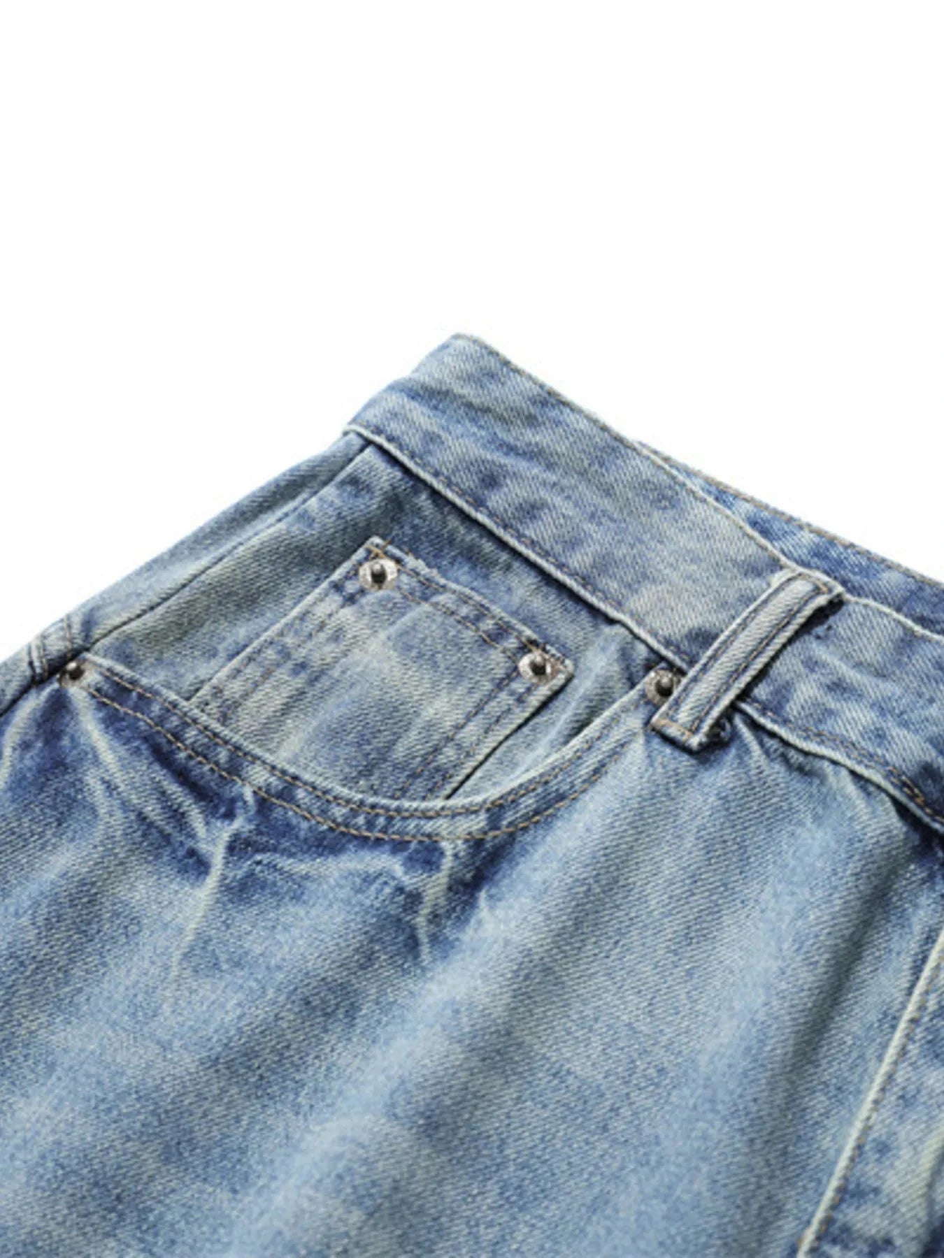 Men's Washed Wide Leg Denim Shorts