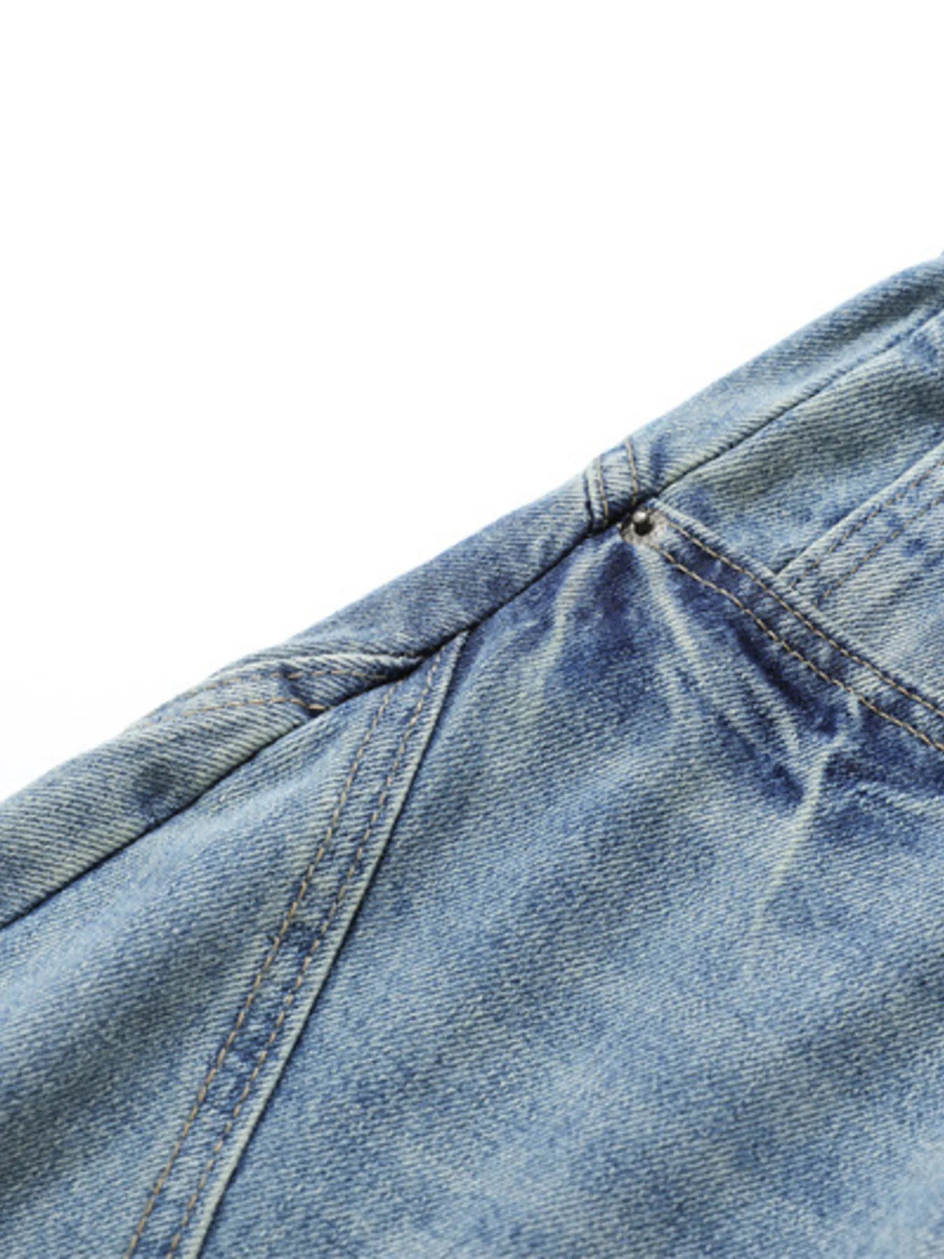 Men's Washed Wide Leg Denim Shorts